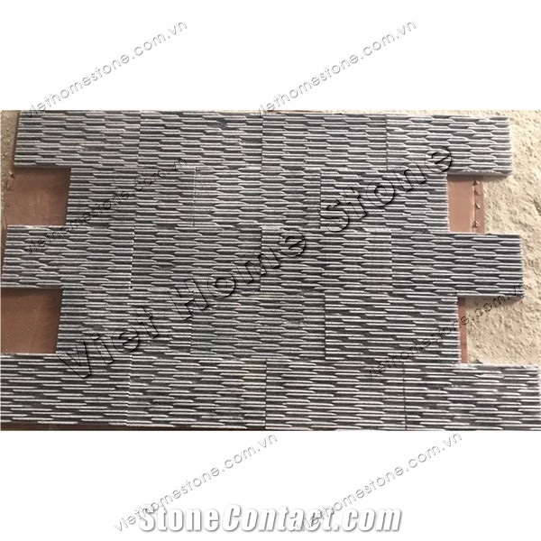 Wall Cladding Black Marble Line Chiseled