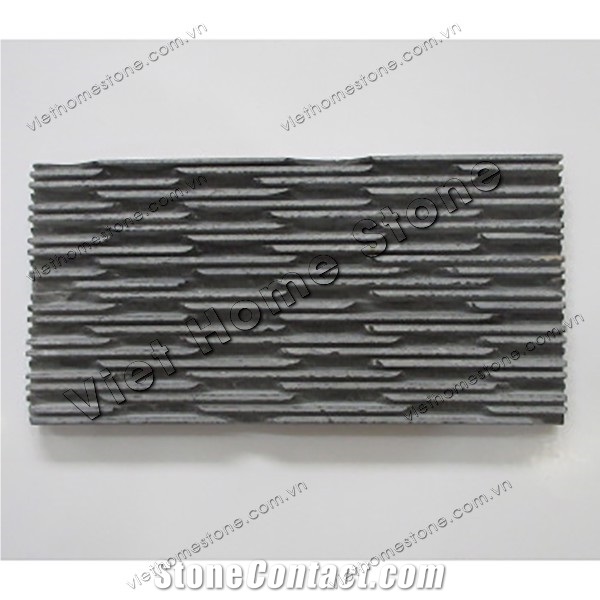 Wall Cladding Black Marble Line Chiseled