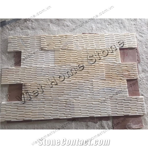 Wall Cladding Yellow Marble Comb Chiseled