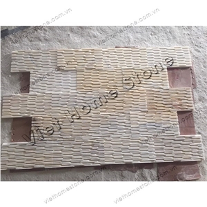 Wall Cladding Yellow Marble Comb Chiseled