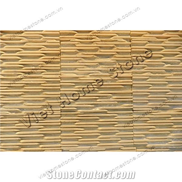 Wall Cladding Yellow Marble Comb Chiseled