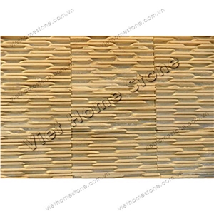 Wall Cladding Yellow Marble Comb Chiseled