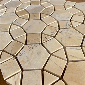Yellow Marble Floor Mosaic Tile