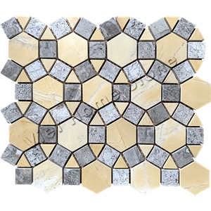 Yellow Marble Floor Mosaic Tile