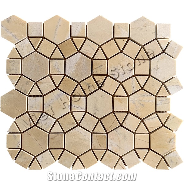 Yellow Marble Floor Mosaic Tile