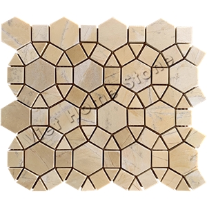 Yellow Marble Floor Mosaic Tile