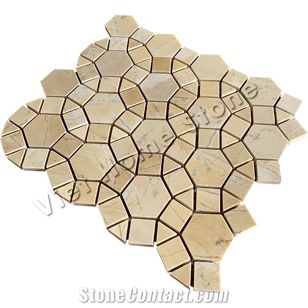 Yellow Marble Floor Mosaic Tile