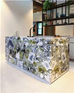 Beauty White Green Mable,Ice Connect Marble