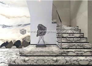 Bookmatch Arabescato Bianco White Marble Slabs