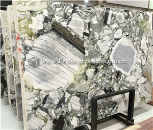 China Beauty White Green Mable,Ice Connect Marble