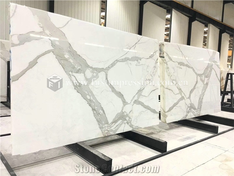 Famous Italy Calacatta Gold White Marble Slabs