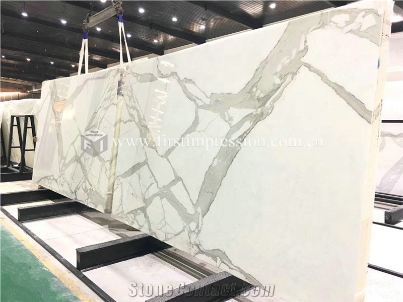 Famous Italy Calacatta Gold White Marble Slabs