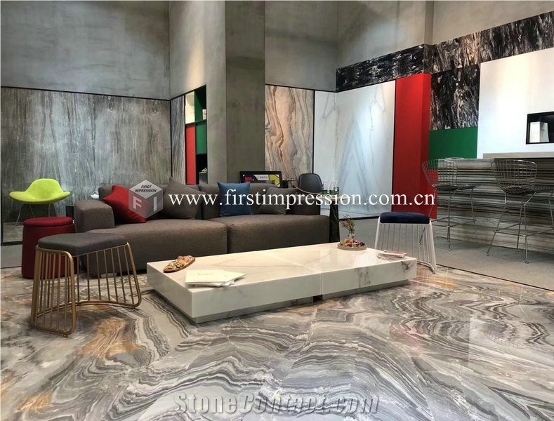 Hot Sale Roma Impression Blue Marble Slabs,Tiles