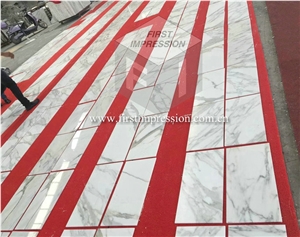Hot Sale White Marble Calacatta Gold Cut to Size
