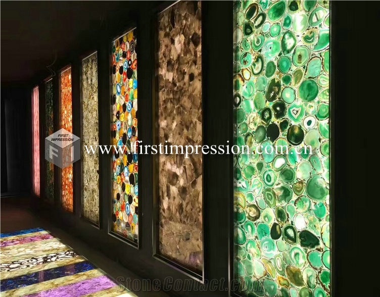 Luxury Gemstone Colorful Agate Semiprecious Stone