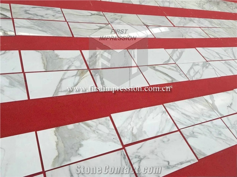 Luxury White Marble Calacatta Carrara Slabs,Tiles