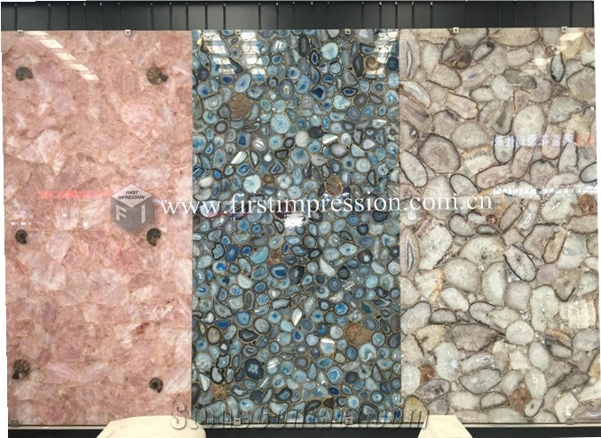 Multicolor Gemstone Semiprecious Agate Slabs