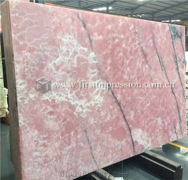 New Polished Pink Onyx Slabs,Tiles for Flooring