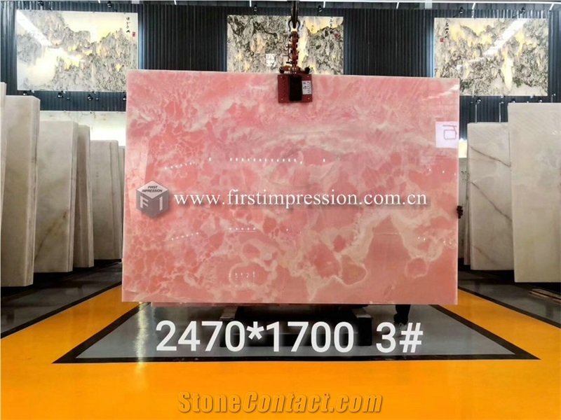 New Polished Pink Onyx Slabs,Tiles for Walling