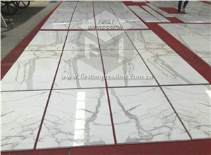 Popular White Marble Calacatta Gold Cut to Size