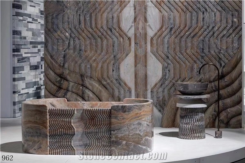 Italy Monica Red Marble Slab Wall Floor Tile Use