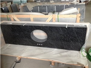 Butterfly Blue Granite Vanity Top with Flat Edge
