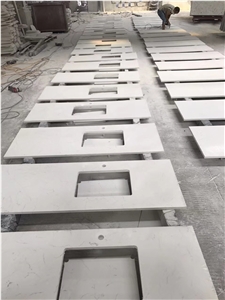 Carrara White Quartz Kitchen Countertops