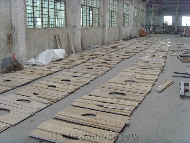 Chicago Gold Granite Prefab Vanity Top