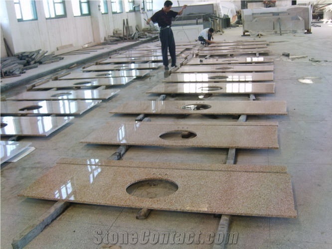 Chicago Gold Granite Prefab Vanity Top