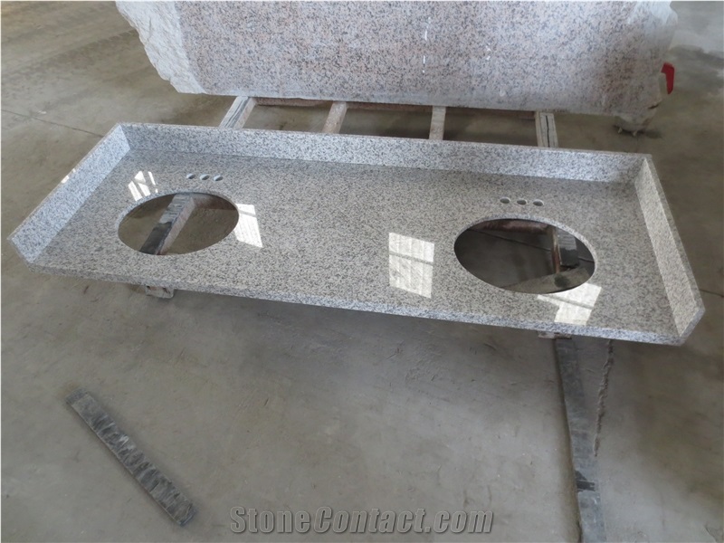 G655 Double Sink Grey Granite Vanity Tops