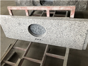 G655 Double Sink Grey Granite Vanity Tops