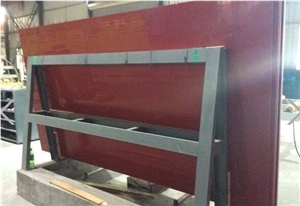 Mirror Red Crystal Quartz Slabs for Countertop
