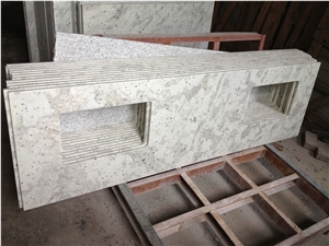 White Lanka Granite Double Sink Vanity Top