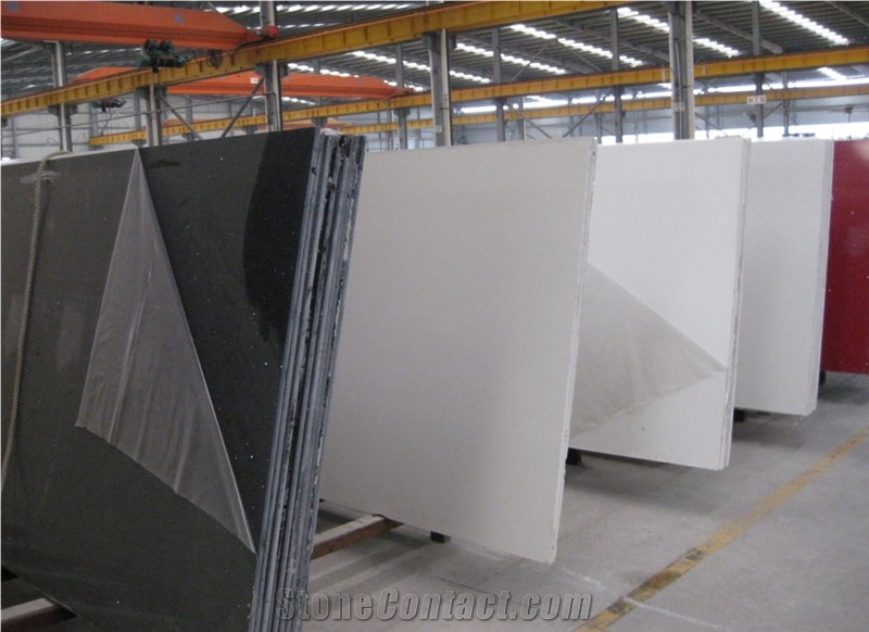 Yellow Mirrow Solid Surface Quartz Slabs