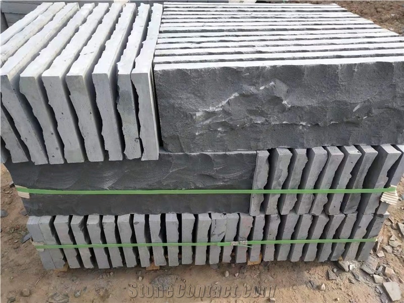 Mongolia Black Basalt Split Wall Stone, Mushroomed Cladding