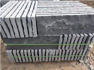 Mongolia Black Basalt Split Wall Stone, Mushroomed Cladding