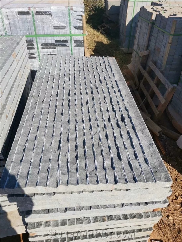 Mongolia Black Basalt Split Wall Stone, Mushroomed Cladding