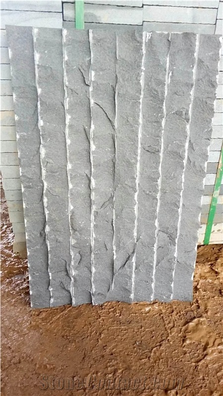 Mongolia Black Basalt Split Wall Stone, Mushroomed Cladding