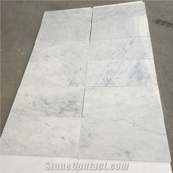 White Bianco Carrara Cd Marble Slab and Tiles