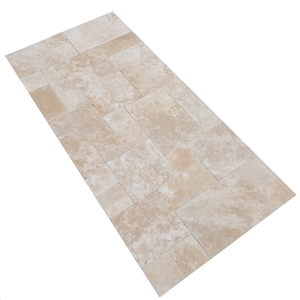 Denizli Beige Antique Pattern Travertine Tile