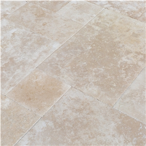 Denizli Beige Antique Pattern Travertine Tile