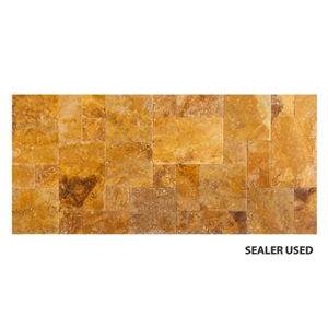 Meandros Gold Antique Pattern Travertine Tiles