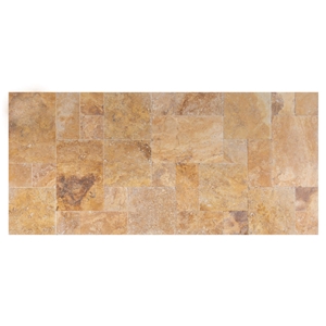 Meandros Gold Antique Pattern Travertine Tiles