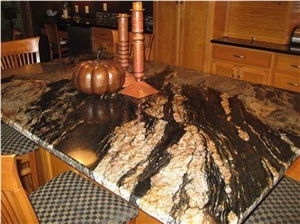 Black Fusion Granite Countertops Golden Veins