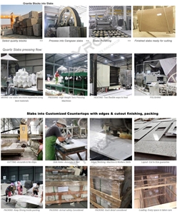 Cement Grey Artificial Quartz Kitchen Countertops