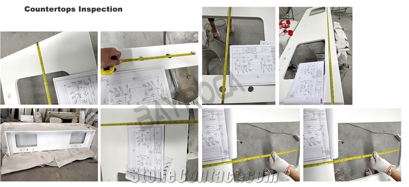 Cement Grey Artificial Quartz Kitchen Countertops