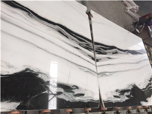 China Panda White Marble Slabs for Flooring Walls