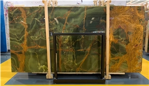 High Quality Natural Dark Green Onyx Slabs Tiles