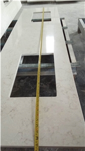 Match 6131 Bianco Drift Quartz Kitchen Countertops