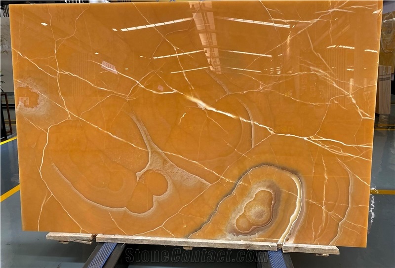 Natural Naranja Orange Onyx Slabs Tiles